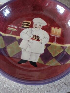 Pasta Bowl Jennifer Brinley Chef Purple Stoneware Certified International